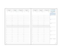 Exacompta Recharge Agenda semainier SAD 29 21x29,7cm - Sept 2026 à déc 2027 | La Semaine sur 2 pages, Broché, Papier blanc Clairefontaine, Fabriqué en France