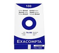 Exacompta - Réf. 10200SE - Carton de 40 paquets de 100 fiches bristol quadrillées 5x5 non perforées - sous film -format 74 x 105 mm - couleur blanc
