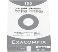 Exacompta - Réf. 10209E - Carton de 20 paquets de 100 fiches bristol quadrillées 5x5 non perforées - sous film - - format 105 x 148 mm - couleur blanc