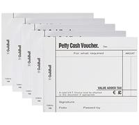 Exacompta - Réf 103-WHTZ - Guildhall - Coupons Petty Cash 101 x 127 mm, 70 g/m², 100 feuilles par bloc, en-têtes pré-imprimées pour un enregistrement précis - Blanc, lot de 5