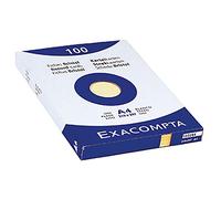 Exacompta - Réf. 10326E - Paquet de 100 fiches bristol unies non perforées - sous film - compatibles avec imprimante jet d'encre, laser et photocopieur - format 210 x 297 mm - couleur jaune