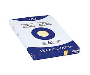 Exacompta - Réf. 10326E - Paquet de 100 fiches bristol unies non perforées - sous film - compatibles avec imprimante jet d'encre, laser et photocopieur - format 210 x 297 mm - couleur jaune