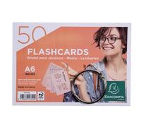 Exacompta - Réf. 10340E - Carton de 19 paquets de 50 Flashcards sous film + anneau - bristol ligné perforé - format A6 - couleur aléatoire blanc, bleu, jaune, rose, vert