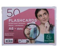 Exacompta - Réf. 10351E - Carton de 19 paquets de 50 Flashcards sous film + anneau - bristol dots perforé - cartes de révisions - 148 x 105mm format A6 - couleur blanc