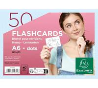 Exacompta - Réf. 10352E - Carton de 19 paquets de 50 Flashcards sous film + anneau - bristol dots perforé - cartes de révisions - 148 x 105 mm format A6 - couleur bleu