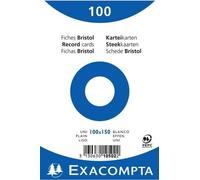 Exacompta - Réf. 10502E - Carton de 20 paquets de 100 fiches bristol unies non perforées - sous film - compatibles avec imprimante jet d'encre, laser et photocopieur - format 100 x 150 mm - blanc