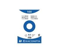Exacompta - Réf. 10506E - Carton de 10 paquets de 100 fiches bristol unies non perforées - sous film - - format 210 x 297 mm - couleur blanc