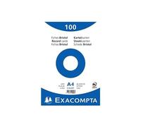 Exacompta - Réf. 10506E - Paquet de 100 fiches bristol unies non perforées - sous film - compatibles avec imprimante jet d'encre, laser et photocopieur - format 210 x 297 mm - couleur blanc