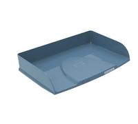 Exacompta - Réf. 10570D - 1 corbeille à courrier horizontale Combo Styli Autentik - pour classer des documents format paysage - porte étiquette inclus - superposable - dim 25,5x36,5x6,5 cm - bleu gris