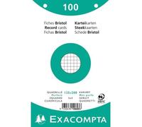 Exacompta - Réf. 10603E - Carton de 12 paquets de 100 fiches bristol quadrillées 5x5 perforées - sous film - compatibles avec imprimante jet d'encre, laser et photocopieur - 125 x 200 mm - blanc
