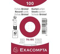 Exacompta - Réf. 10700SE - Carton de 40 paquets de 100 fiches sous film - bristol dots non perforé - format 74 x 105 mm - papier Clairefontaine certifié PEFC - couleur blanc