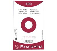 Exacompta - Réf. 10703E - Carton de 12 paquets de 100 fiches sous film - bristol dots non perforé - format 125 x 200 mm - papier Clairefontaine certifié PEFC - couleur blanc