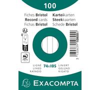 Exacompta - Réf. 10800SE - Carton de 40 paquets de 100 fiches bristol lignées non perforées - sous film - - format 74 x105 mm - couleur blanc