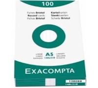 Exacompta - Réf. 10808SE - Carton de 10 paquets de 100 fiches bristol lignées non perforées - sous film - - format 148 x 210 mm - couleur blanc