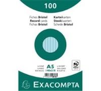 Exacompta - Réf. 10818SE - Carton de 10 paquets de 100 fiches bristol lignées non perforées - sous film - - format 148 x 210 mm - couleur azur