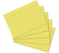 Exacompta - Réf. 10820SE - Paquet de 100 fiches bristol lignées non perforées - sous film - compatibles avec imprimante jet d'encre, laser et photocopieur - format 74 x 105 mm - couleur jaune