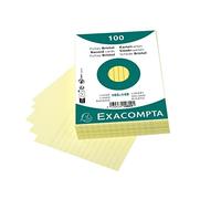 Exacompta - Réf. 10829SE - Paquet de 100 fiches bristol lignées non perforées - sous film - compatibles avec imprimante jet d'encre, laser et photocopieur - format 105 x 148 mm - couleur jaune