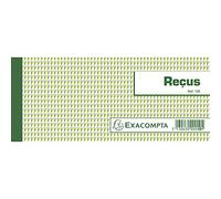 Exacompta - Réf. 10E - 1 Carnet à souche REÇUS - 50 feuillets papier chèque amagnétique 95g/m2 Clairefontaine - Chaque feuillet est prédécoupé - format horizontal 90 x 210 mm - fabriqué en France