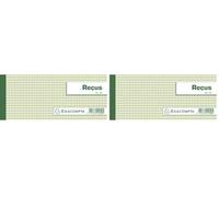 Exacompta - Réf. 10E - 1 Carnet à souche REÇUS - 50 feuillets papier chèque amagnétique 95g/m2 Clairefontaine - Chaque feuillet est prédécoupé - format horizontal 90 x 210 mm - fabriqué en France