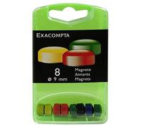 Exacompta – Aimants F9 Réf. 11045E – Boîte de 8, Ø 9 mm, couleurs assorties