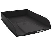 Exacompta - Réf. 11114D - 1 corbeille à courrier COMBO STYLI NeoDeco - pour documents au format A4+ - dim 34 x 25 x 6,5 cm - porte étiquette - peut contenir 500 feuilles - couleur noir