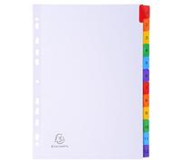 Exacompta - Réf. 1112E - Carton de 20 Intercalaires en carte blanche 160g/m2 FSC® avec 12 onglets imprimés numériques de 1 à 12 couleur - Page d'indexation imprimable -Pour format A4 -Dim 22,5x29,7 cm
