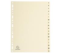 Exacompta - Réf. 1118E - Intercalaires en Carte ivoire 155g/m2 FSC® avec 18 onglets imprimés alphabétiques de A à Z - Format à classer A4 - Dimensions 22,5 x 29,7 cm - couleur ivoire