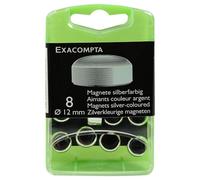 Aimants Exacompta Magnétiques F12 - Boîte de 8 - Diam. 12mm - Argent Argent G