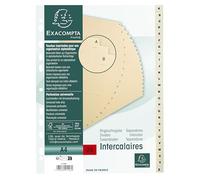 Exacompta - Réf. 1126E - Carton de 5 Intercalaires en Carte ivoire 155g/m2 FSC® avec 26 onglets imprimés alphabétiques de A à Z - Format à classer A4 - Dimensions 22,5 x 29,7 cm - couleur ivoire