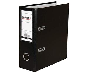 Exacompta - Réf 11285616000F - FALKEN - Classeurs à levier Portrait en PP - Convient pour documents A5, dos de 80 mm, étiquette de dos, trou pour doigt en métal - Noir