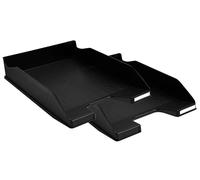 Exacompta - Réf. 113014SD - Lot de 2 corbeilles à courrier COMBO MIDI ECOBLACK - dimensions utiles 34 x 25 x 6,5 cm - pour format A4 + - peut contenir 500 feuilles - couleur noir - certifié Ange Bleu