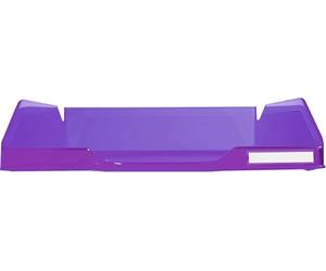 Exacompta - Réf. 11319D - 1 corbeille à courrier COMBO MIDI - dimensions utiles 34 x 25 x 6,5 cm - pour format A4+ - peut contenir 500 feuilles - couleur violet translucide