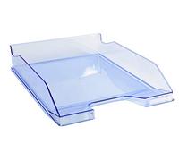 Exacompta - Réf. 113210D - Lot de 6 corbeille à courrier COMBO MIDI - dimensions utiles 34 x 25 x 6,5 cm - pour documents au format A4 + - couleur bleu glacé transparent glossy