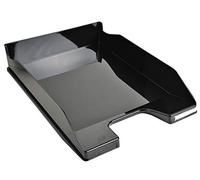 Exacompta - Réf. 113214D - Lot de 6 corbeilles à courrier COMBO MIDI - dimensions utiles 34 x 25 x 6,5 cm - pour documents au format A4 + - couleur noir glossy