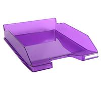 Exacompta - Réf. 113219D - 1 corbeille à courrier COMBO MIDI - dimensions utiles 34 x 25 x 6,5 cm - pour format A4+ - peut contenir 500 feuilles - couleur violet transparent glossy