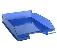 Exacompta - Réf. 113260D - 1 corbeille à courrier COMBO MIDI - dimensions utiles 34 x 25 x 6,5 cm - pour format A4 + - peut contenir 500 feuilles - couleur bleu royal transparent glossy