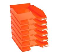 Exacompta - Réf. 113288D - 1 corbeille à courrier COMBO MIDI - dimensions utiles 34 x 25 x 6,5 cm - pour format A4 + - peut contenir 500 feuilles - couleur tangerine glossy