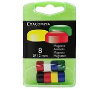 Exacompta - Réf. 11345E - Boîte de 8 aimants F12 - 12mm de diamètre - Couleurs assorties