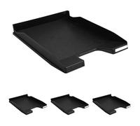 Exacompta - Réf. 11414D - 1 Corbeille à courrier Combo Mini - Dimensions 34,7 x 25,5 x 3,8 cm - pour Documents au Format A4 + - Couleur Noir - certifié Ange Bleu - capacité 250 Feuilles (Lot de 4)