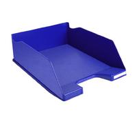 Exacompta - Réf. 115104D - Lot de 4 corbeilles à courrier COMBO MAXI - dimensions 34,7 x 25,5 x 10,3 cm - pour documents au format A+ - couleur bleu nuit - certifié Ange Bleu - capacité 750 feuilles