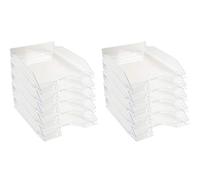 Exacompta - Réf. 12323D - Lot de 10 corbeilles à courrier ECOTRAY - dimensions utiles 34 x 25 x 6,5 cm - pour documents au format A4+ - couleur cristal