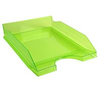 Exacompta - Réf. 12397D - 1 corbeille à courrier ECOTRAY - dimensions utiles 34 x 25 x 6,5 cm - pour documents au format A4+ - peut contenir 500 feuilles - couleur vert pomme translucide