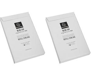 Exacompta - Réf. 12514E - 1 recharge de bureau pour bloc FAF de 170 feuilles blanches microperforées détachables - Dimensions 21 x 13,5 cm - Format N° 4 - uni blanc (Lot de 2)