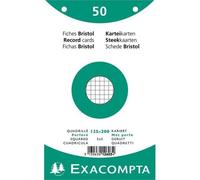 Exacompta - Réf. 12603E - Carton de 24 paquets de 50 fiches bristol quadrillées 5x5 perforées - sous film - compatibles avec imprimante jet d'encre, laser et photocopieur - 125 x 200 mm - blanc