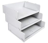 Exacompta - Réf. 13040D - Lot de 6 corbeilles MULTITRI grand format - pour enveloppes, formulaires ou catalogues - dimensions 30x38x10 cm - couleur gris lumière