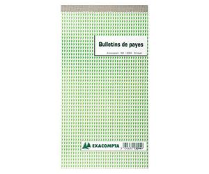 Exacompta - Réf. 13094E - Bulletins de Payes 24 X 13.5 cm 50 Feuillets Dupli Autocopiants