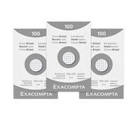 Exacompta - Réf. 13202E - Pack Essentiel de 3 Étuis de 100 fiches bristol quadrillées 5x5 non perforées - format 100 x 150 mm - compatibles avec imprimante jet d'encre, laser et photocopieur - blanc