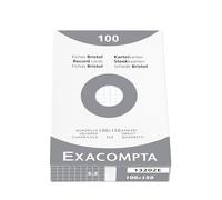 Exacompta - Réf. 13202E - Pack Essentiel de 4 Étuis de 100 fiches bristol quadrillées 5x5 non perforées - format 100 x 150 mm - compatibles avec imprimante jet d'encre, laser et photocopieur - blanc