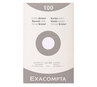 Exacompta - Réf. 13203E - Carton de 12 étuis de 100 fiches bristol quadrillées 5x5 non perforées - format 125 x 200 mm - compatibles avec imprimante jet d'encre, laser et photocopieur - couleur blanc