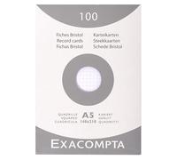 Exacompta - Réf. 13208E - Carton de 10 étuis de 100 fiches bristol quadrillées 5x5 non perforées - format 148 x 210 mm - compatibles avec imprimante jet d'encre, laser et photocopieur - couleur blanc